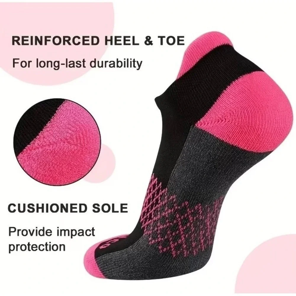 Colorful Athletic Women's Socks‎ M/L 6 PACK Tab Low Cut High Quality NEW